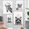 Bathroom Bunny Cat Dog Roll Paper Wall Art Canvas Painting Kids Room Decor Toilet Animal Poster Print Fashion Black White Murals