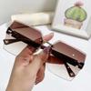 Summer Gradient Sunglasses Vintage Frameless Sun Glasses New Women Shades  for Unisex