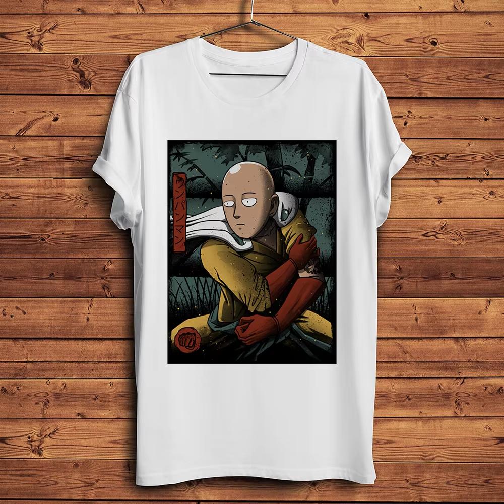 One Punch Hero Saitama OK Man Funny Anime Graphic T‑Shirt Men Women White Casual Crew Neck Short Sleeve Unisex Soft Cotton Streetwear Daily Tops