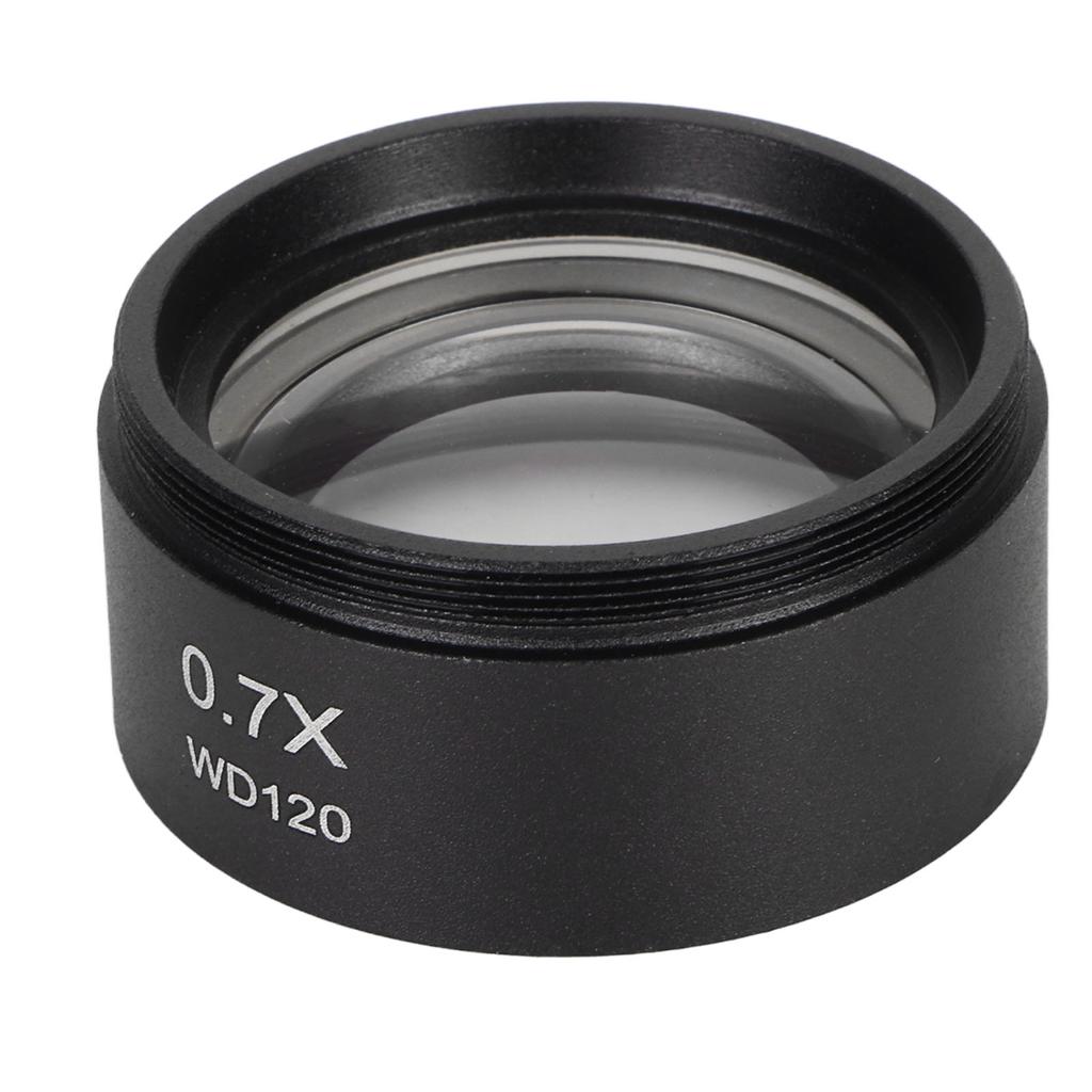 0.7X Stereo Microscope Objective Lens HD Large View Metal Auxiliary Objective Lens for Microscopes