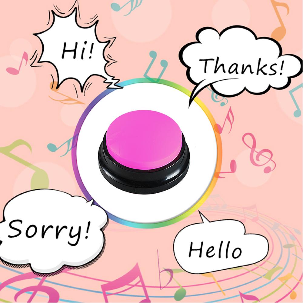 4-цветная кнопка записи голоса, 30-секундная запись, воспроизведение, записываемые кнопки для собак для связи