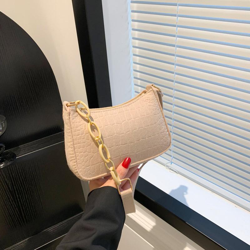 Войлочная женская сумка, маленькая квадратная сумка, модная сумка через плечо с каменным узором, сумка через подмышку, креативная универсальная сумка