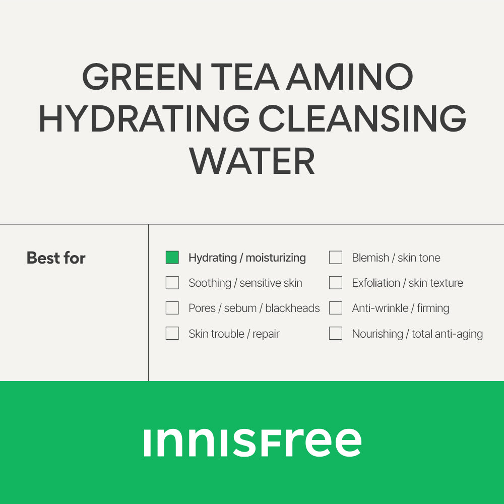 Innisfree Увлажняющая очищающая вода с аминокислотами Green Tea 320 мл