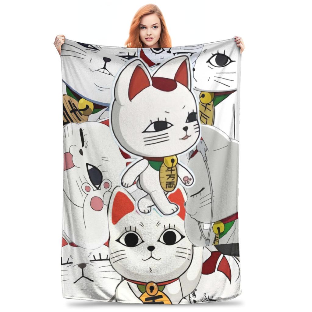 Turbo Granny Cat Flannel Blankets Spring Soft Throw Blanket for Children Bedroom Aesthetic Bedspread Sofa Bed Cover