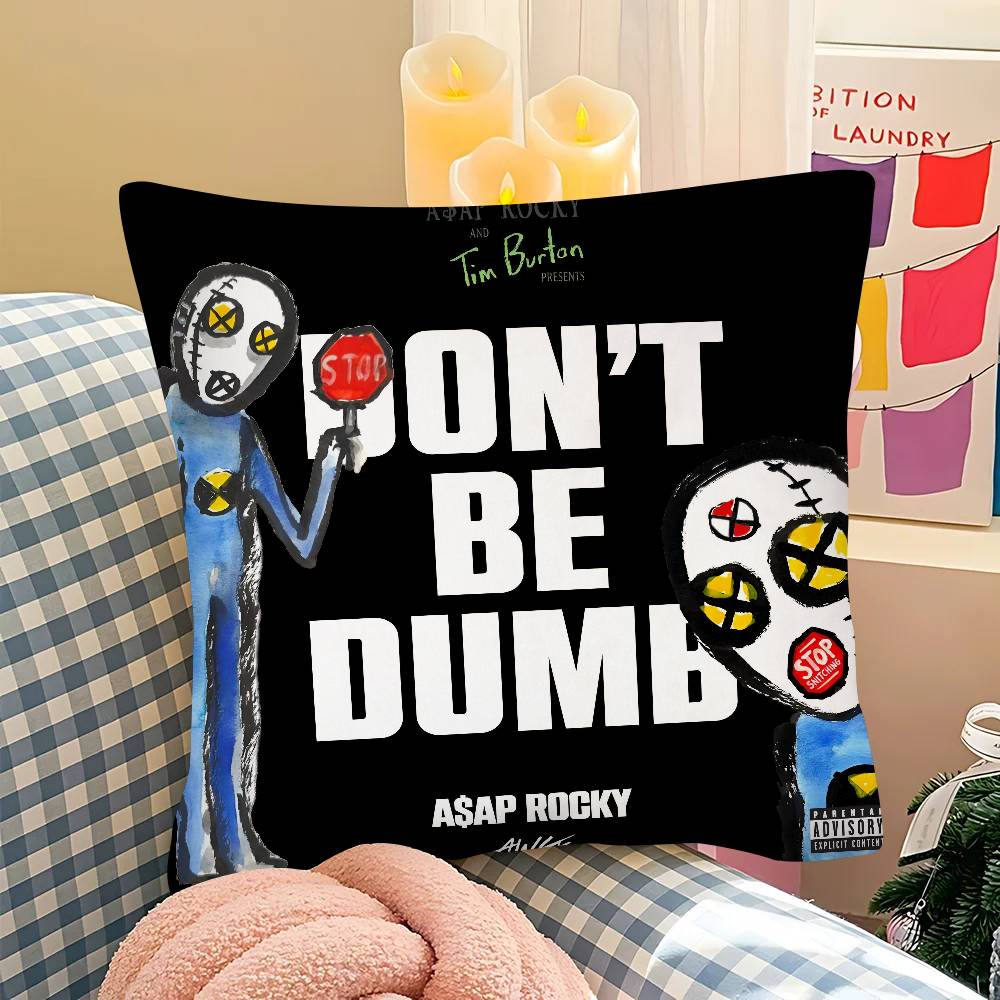 pc AAsap Dont Be Dumb RRocky Pillow Case Fashion Square Pillowcase Bedroom Sofa Room Ins Decoration Leisure