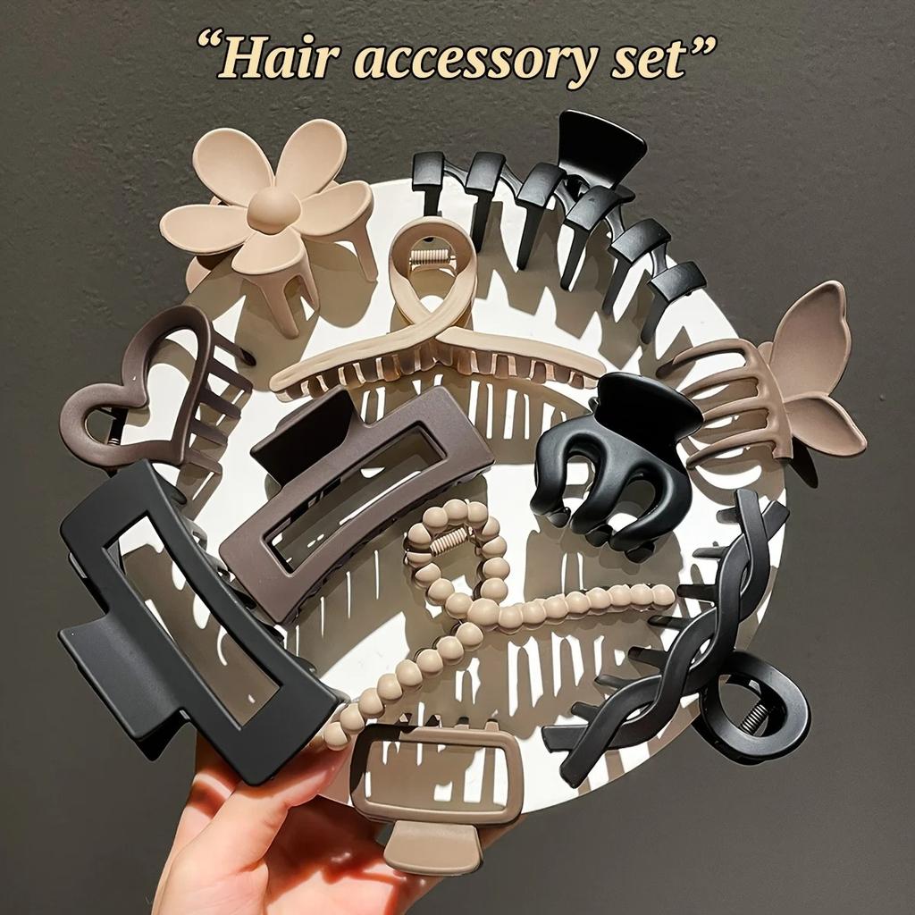11pcs High-quality Matte Shark Clip Back Hair Accessories for Elegant Hair Styling and Headwear