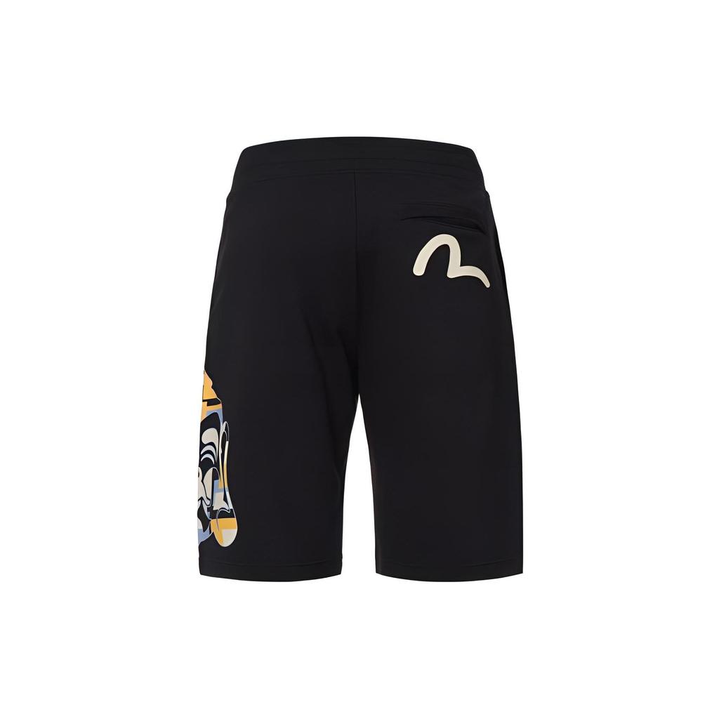 Evisu Ss22 Хлопковые шорты с принтом головы Будды Мужские шорты Черные 2ESHTM2ST331XXCT