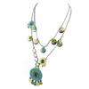 Les Trésors De Lily [E0668] - Blue Green 'Mimosas' Designer Necklace