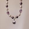 Ожерелье из жемчуга Manta Rose Shijia с аметистом и цепочкой для свитера с кубиками пузырчатого сахара - Женские осенне-зимние украшения с подвеской