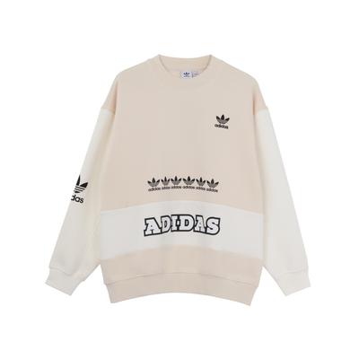 adidas Оригинальный свитшот спортивного кроя с цветными блоками и большим логотипом в американском винтажном стиле для женщин, молочно-белый H20451
