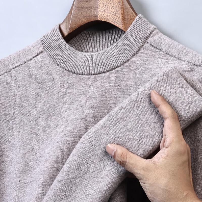 Hengyuanxiang Men's 100% Pure Wool Round Neck Sweater