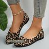 Summer Women's Sandals Shallow Leopard Print Pointed End Decorative Breathable Fashion Party Woman Shoes 2024 Large Size Loafers