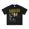 Футболка с длинным рукавом группы Nirvana европейская и американская винтажная стираная старая футболка Nirvana с коротким рукавом для мужчин и женщин