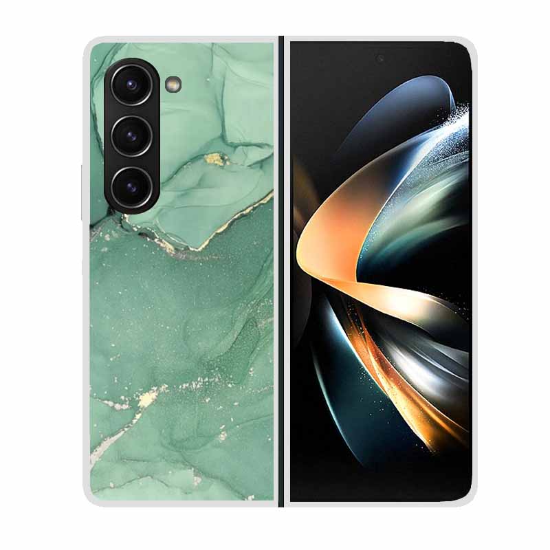For Samsung Galaxy Z Fold 5 ZFold5 Cases Marble Transparent Shockproof Protection Hard Back Cover For Samsung Z Fold 5 5G Cases