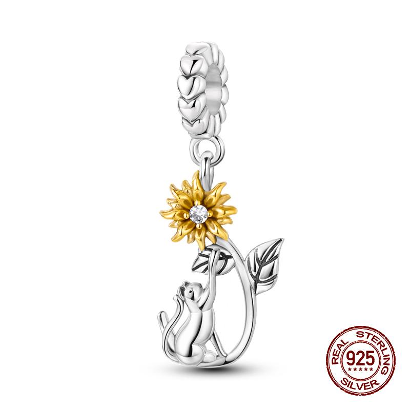 925 Sterling Silver Butterfly Tulip Iris Flower Charms Beads Fit 925 Original Bracelets Fine DIY Valentine Jewelry Gifts