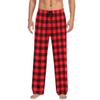 Men Autumn Winter Soild Color And Plaid Pants Full Length Long Trousers Sports Pants Pajama Pants