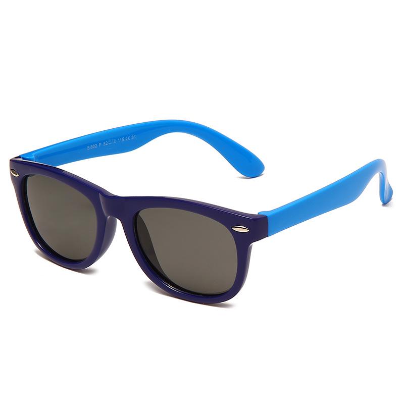 Polarized Silicone Baby Sunglasses - Anti-UV, Color Block, Fashionable Kids' Eyewear