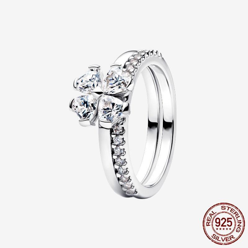 925 Sterling Silver Open Ring Style Paved Heart Butterfly Flower Colorful Gemstone Ring For Women Daily Wear Jewelry Gift 2026