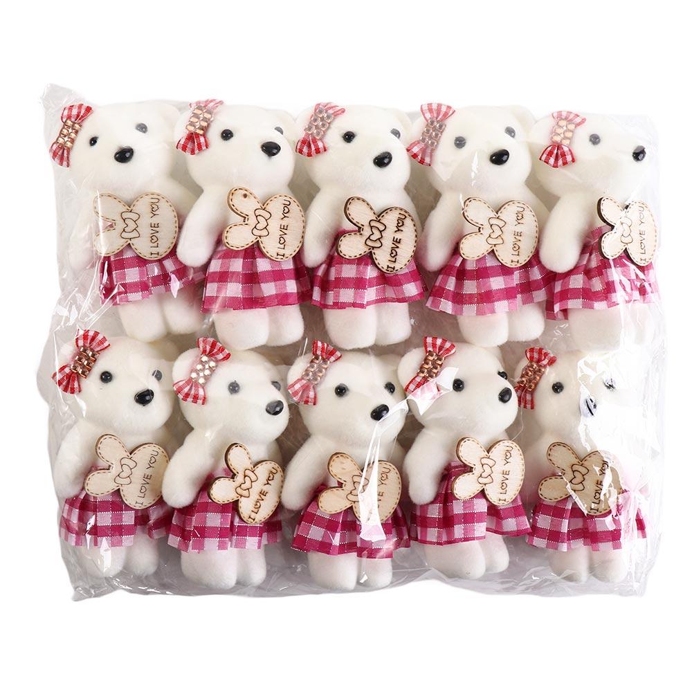 10pcs/bag Plush Doll Mini Bear Flower Bouquet Plush Animal Cartoon Bouquet Doll  Graduation Gifts