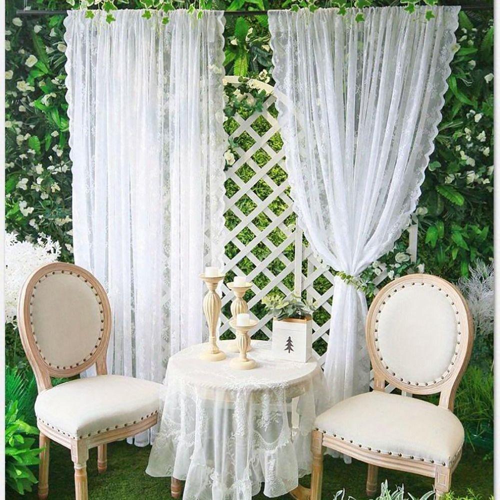 1Pcs Rod Pocket Lace Curtain 150x200cm Window Drape Shades New Sheer Curtain Living Room Decoration