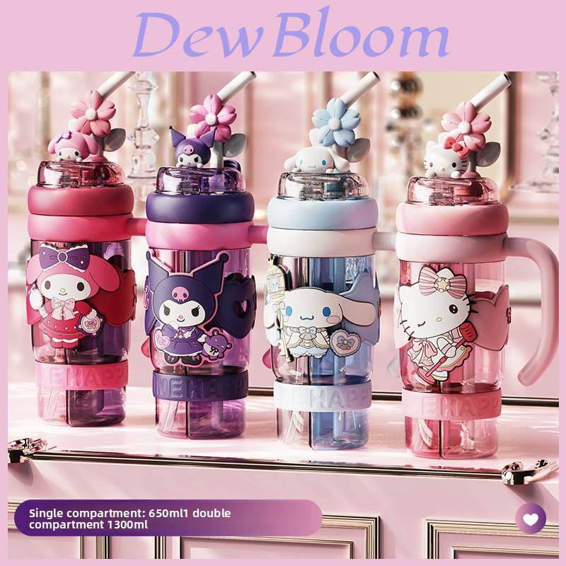 Детская бутылка для воды Sanrio Kuromi из Tritan с герметичной крышкой, предотвращающей протечки, для офиса и дома