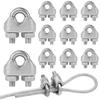 12/24Pcs U Type M3 Cable Clamps 3mm Wire Rope Fixing Clip Bolts Saddle Fastener Metal Heavy Duty 304 Stainless Steel