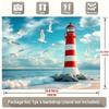 Lighthouse Seagull Party Banner, Coastal Polyester Backdrop for Home Wall Decor and Props