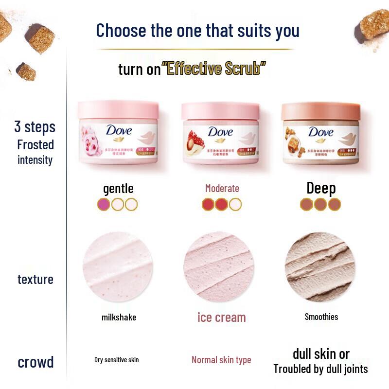 Dove Ice Cream Body Scrub, Cherry Blossom Scent 298g