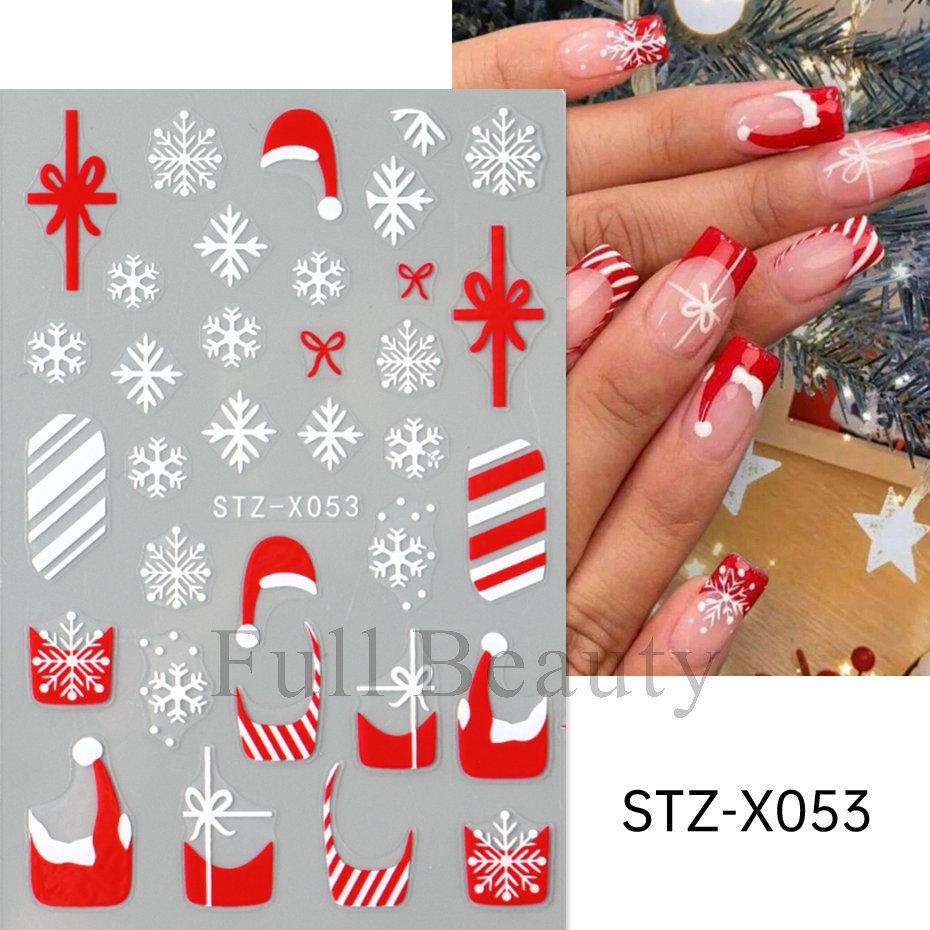 Nail Art Stickers Ins Valentine's Day French Red Love Silver Line Grid Love Nail Stickers