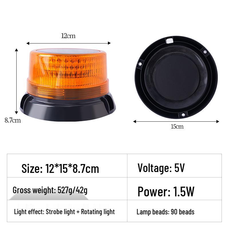 Солнечный мигающий сигнальный фонарь для дорожного движения, строительства и аварийных барьеров