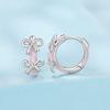 Silver earrings pink BOWS enameled clasps s925