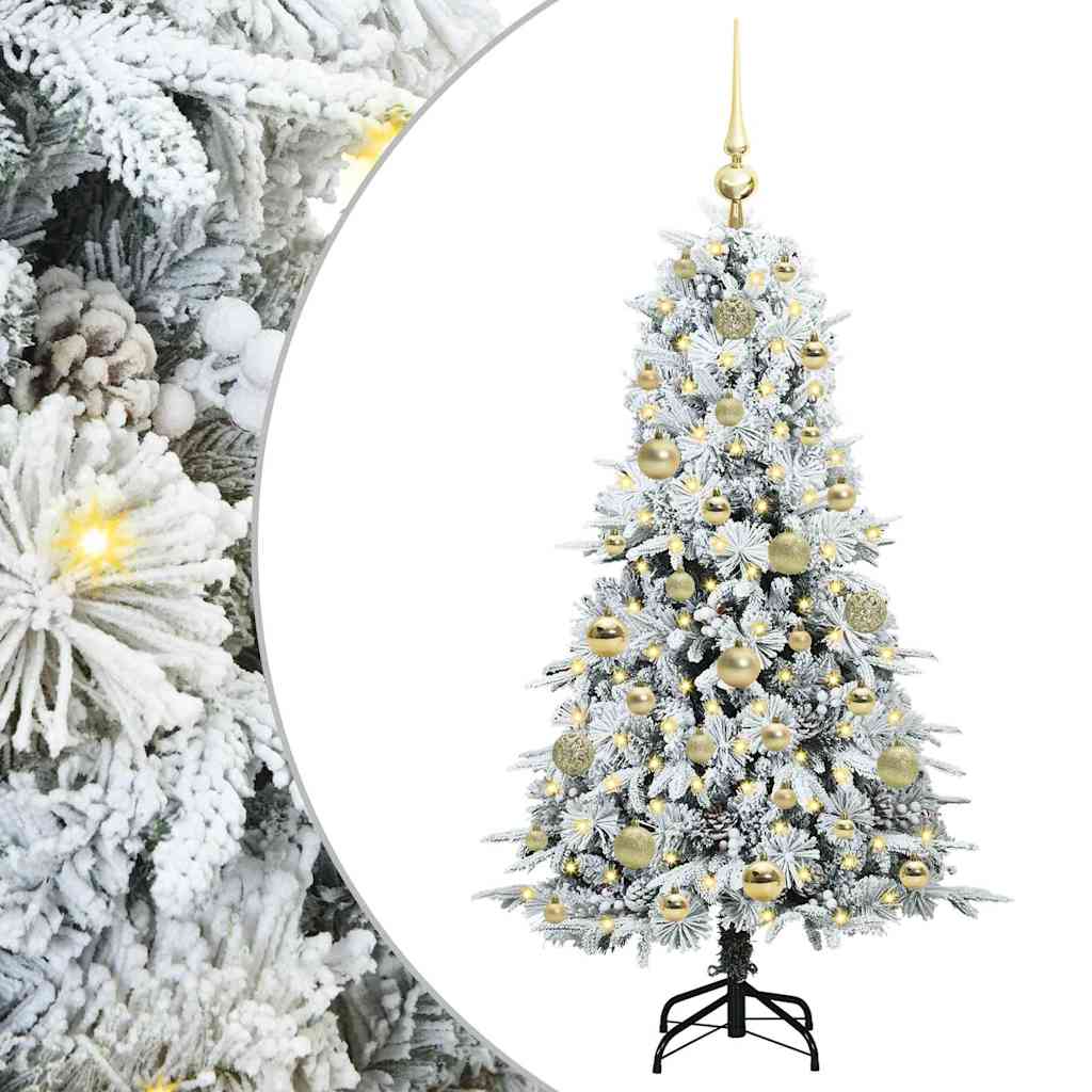 Artificial Foldable Christmas Tree White 120 cm PE and PVC