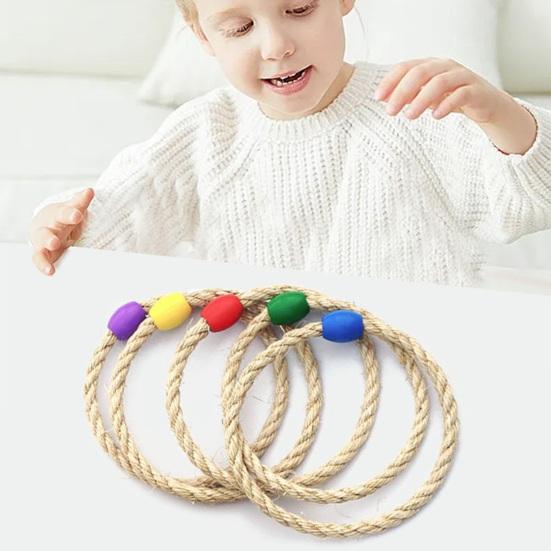 Набор для метания колец из пеньковой веревки на открытом воздухе стимулирует потенциальный дух командной работы способствует развитию координации игры