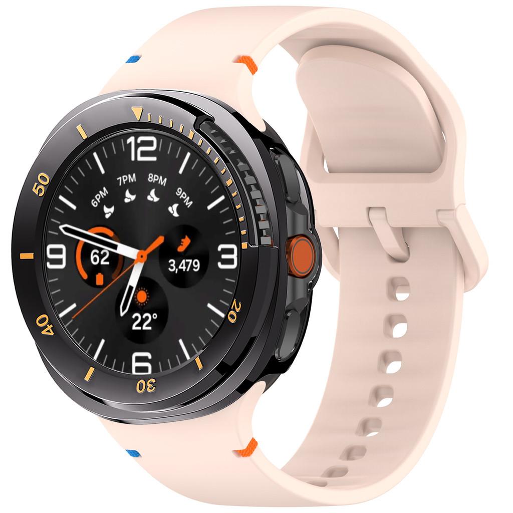 Case+ Band For Samsung Galaxy Watch 8 Classic 46mm Silicone Bracelet Strap Hard PC Bumper For Galaxy Watch 8 Classic NO Glass