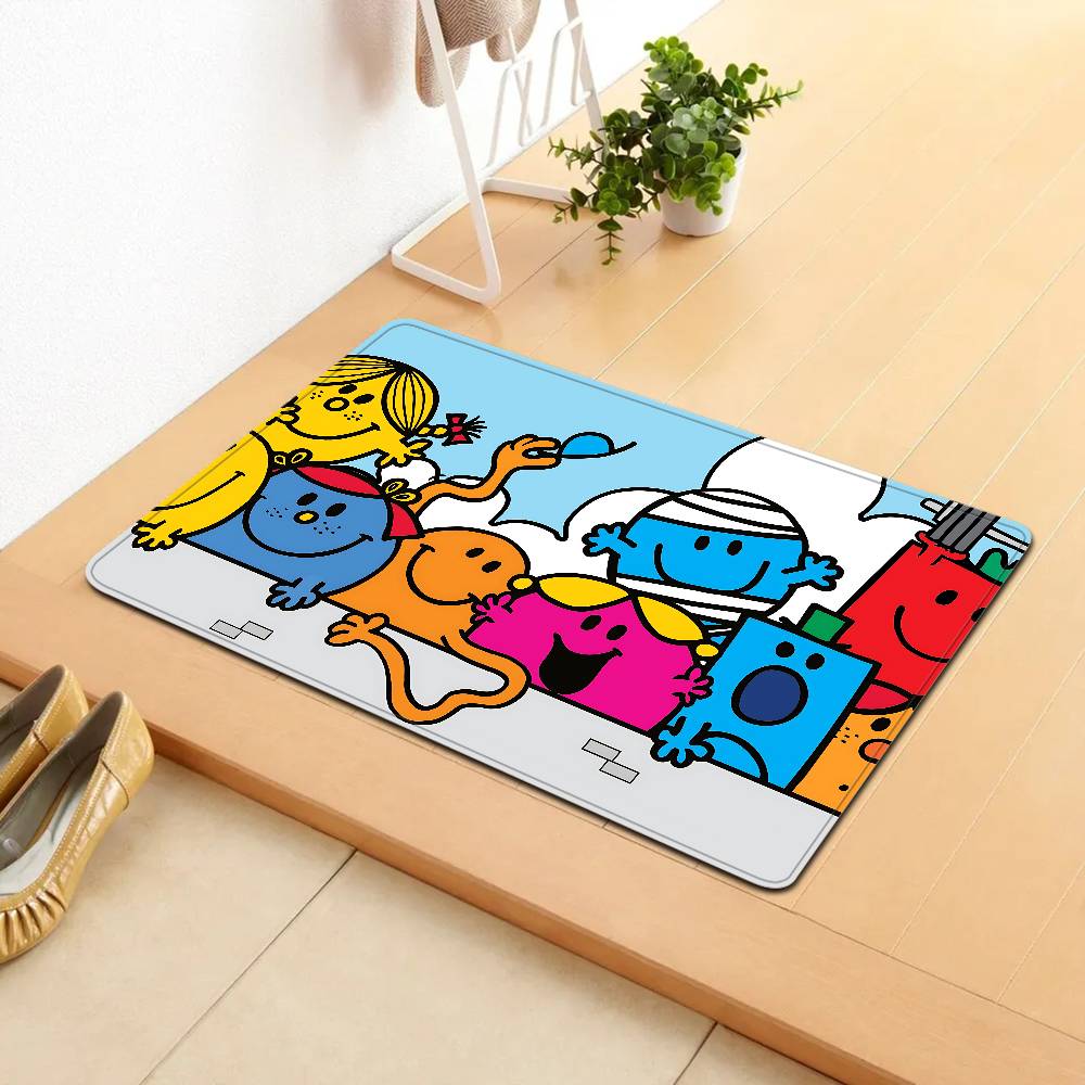 Children M-Mr Men L-Little Miss Entrance Door Mat Nordic Style Bedroom Living Room Doormat Home Balcony Anti-Slip Home Decor