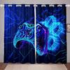 Gamer Curtains Video Game Gamepad Controller Print Pattern Window Drapes For Kids Boys Girls Bedroom Curtains 2 Panels Drapes