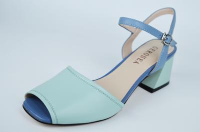 Босоножки женские 141091 36 Мятный с голубым кожа