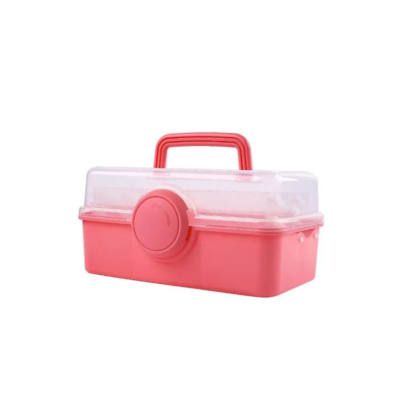 Складной трехслойный ящик для хранения инструментов, набор косметики, ящик для хранения, аксессуары для головы, настольная шкатулка для украшений