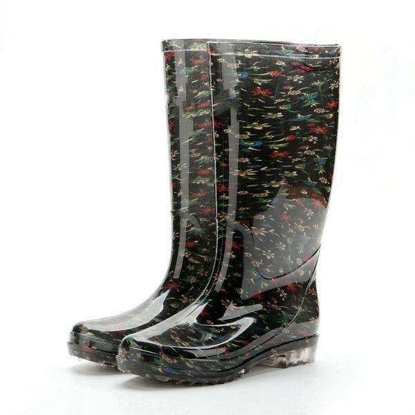 Дождевики Женские высокие сапоги Средние сапоги для взрослых Нескользящие длинные сапоги Высокие сапоги Резиновые бахилы Весна и лето Домашняя обувь