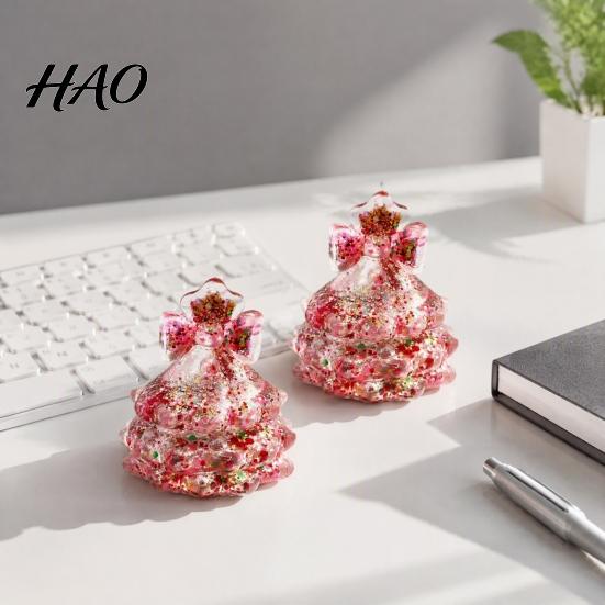 Clear Tree Sensory Toy Christmas Stress Relief Toy, Slow Rebound Xmas Squeeze Toys Fidget with Glitter for Party Favors
