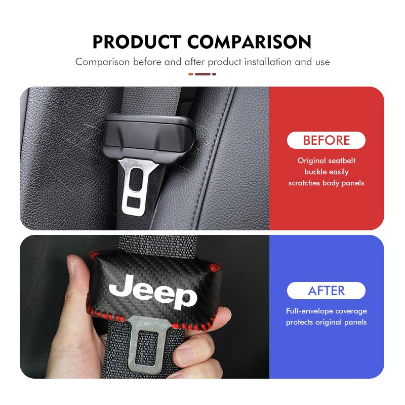 AIB3 Для автомобиля Jeep Застежка ремня безопасности Заглушка Клипса для ремня безопасности автомобиля из кожи Защитные чехлы Cherokee Patriot Liberty Wrangler JK JL