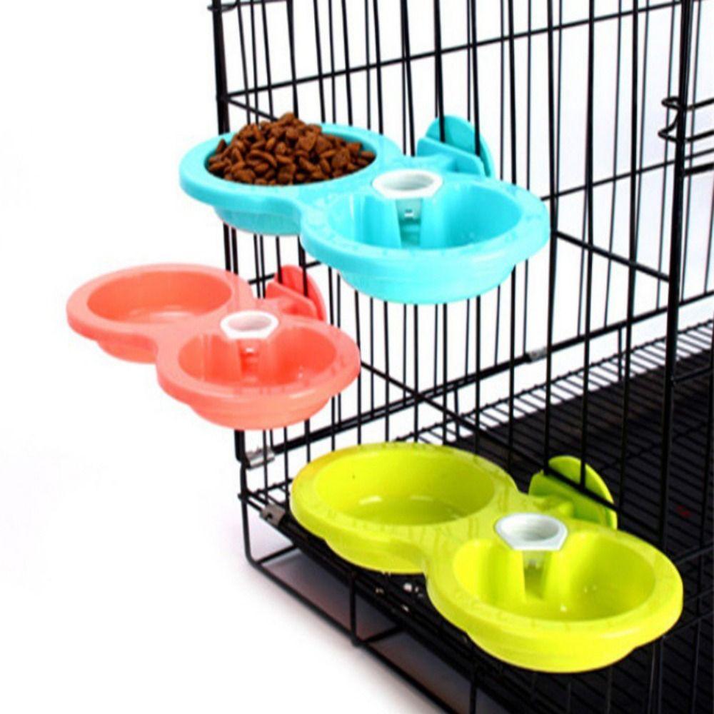 Подвесная подвесная клетка, двойная миска для собак, двойная миска, фонтан для воды для домашних животных, миска для воды для корма для собак, кошки