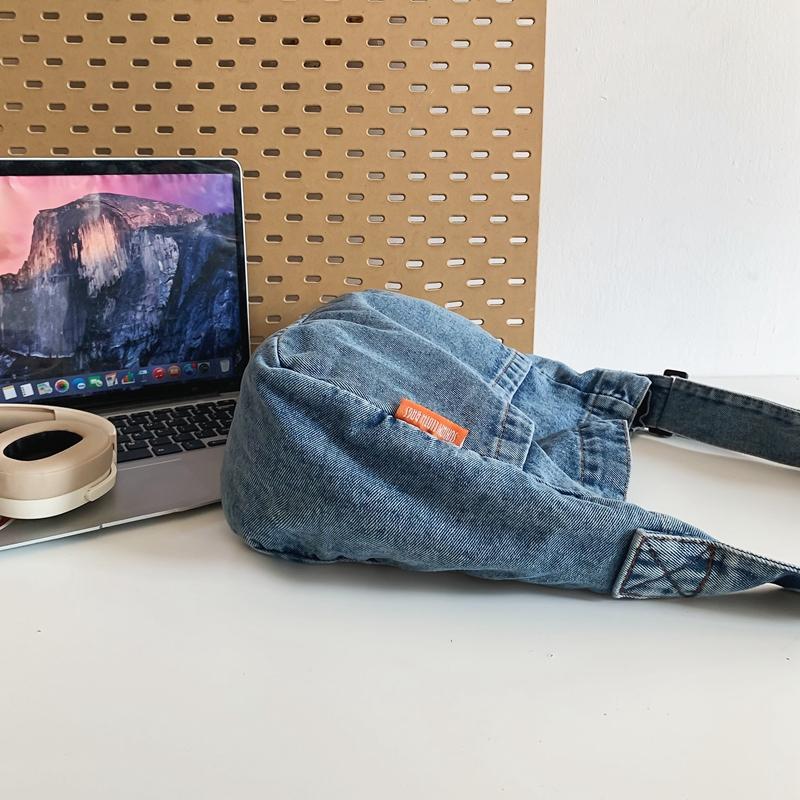Женская джинсовая сумка, большая вместительная сумка с ремешком, регулируемая сумка через плечо, винтажная сумка-мессенджер, повседневная сумка-шоппер, новинка 2024 года