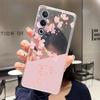 Чехол-бумажник для OPPO A3 Pro 5G A80 5G Fundas Модный Цветочный Задний Чехол Прозрачный Мягкий Силикон ТПУ Прозрачная Печать Корпус Телефона