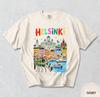 Helsinki Finland T-Shirt, Colorful Nordic City Graphic, Cathedral Harbor Travel Tee, Comfort Colors® Finnish Souvenir