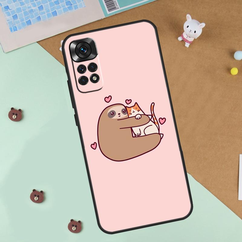 Cute Sloth Animal Case For Xiaomi Redmi Note 14 13 12 9 10 11 Pro 10S 11S 12S Cover For Redmi 13C 10C 12C 14C