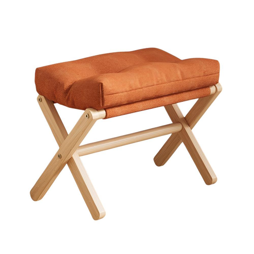Cotton-filled Cushion Footstool Compact Design Folding Stool Shoe Changing Stool Entryway Use