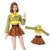 1SET Cute Short Skirt Outer Garment Pants Fashion Fur Coat Windbreaker Dresses  For 30CM Doll