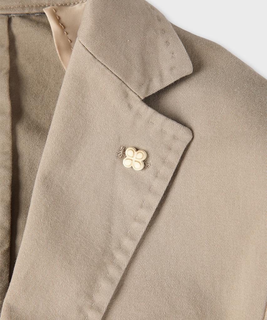 Panicale Beige Garment-Dyed Casual Cotton Jacket