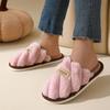 Comfort Short Plush Indoor Slippers Women 2025 Winter Soft Sole Non Slip Bedroom Couple Slippers Warm Faux Fur Cotton Slides